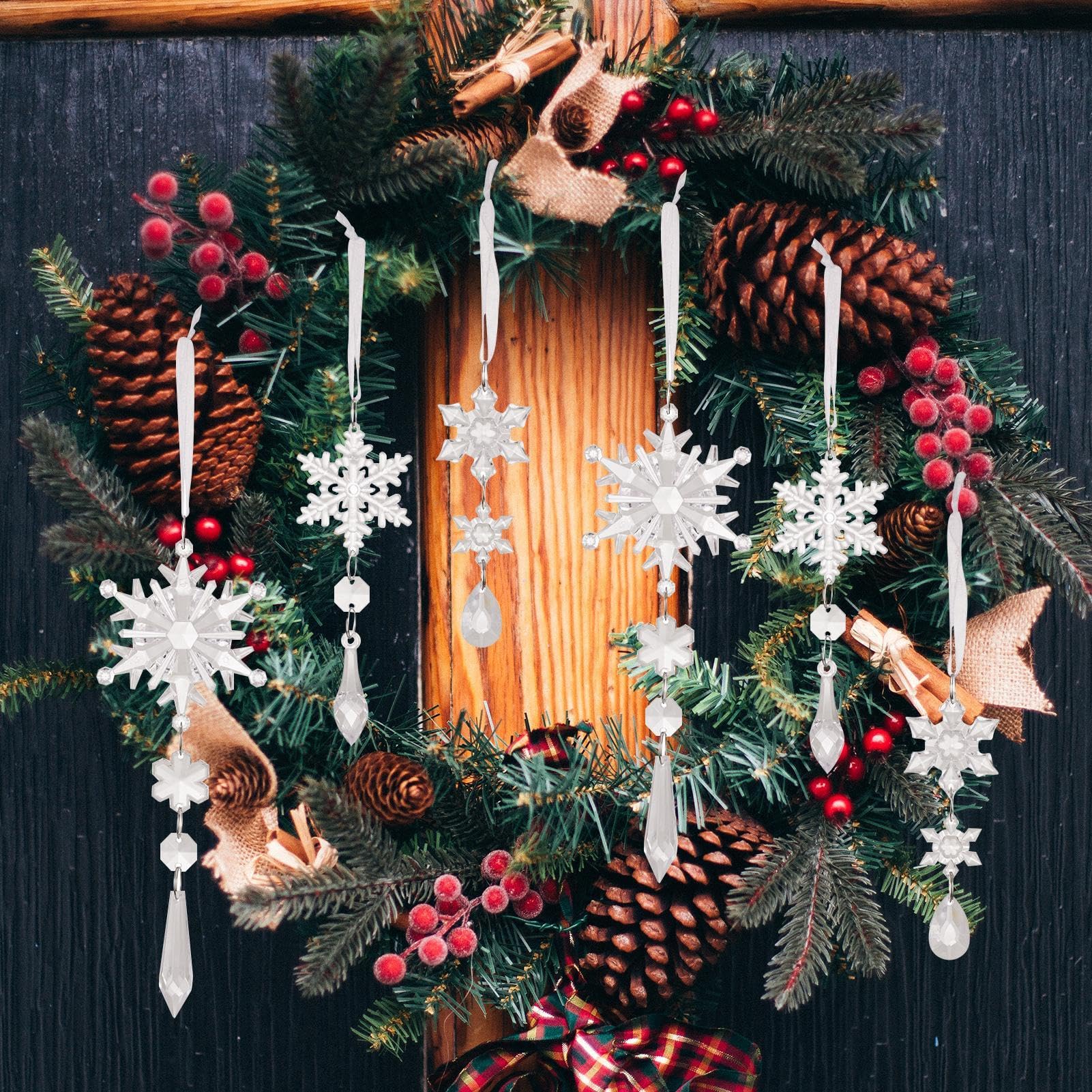 Amazon.co.jp: クリスマスホワイトスノーフレークオーナメント